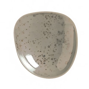 024-938570963043 3 1/2" Round Plate - Porcelain, Pottery Unique, Light Gray
