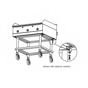 348-HDCS60 60" x 26 1/4" Stationary Equipment Stand for Griddles, Undershelf