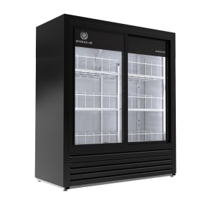 118-MT41541SDB 47 1/4" MarketMax™ Two Section Glass Door Merchandiser - (2) Sliding Doors, Black, 115v