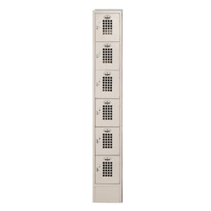 145-WL66 1-Column Locker w/ (6) 12" x 12" x 78" Compartments, Beige
