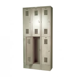 145-WL6 3 Column Locker w/ (6) 12"W x 12"D x 36"H Compartments, Beige