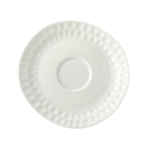 106-5316736 6 7/10" x 6 1/2" Irregular Malet Saucer - Vegan Bone China, White