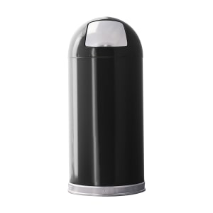 125-15DTBK 15 gal Indoor Decorative Trash Can - Metal, Black
