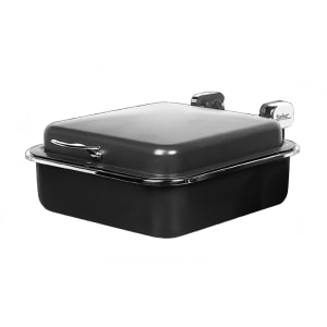 315-23848 6 qt Rectangular Induction Chafer - Solid Top, Titanium w/ Chrome Accents