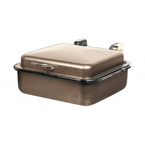 315-2384587 6 qt Rectangular Induction Chafer - Solid Top, Bronze w/ Black Pearl Accents