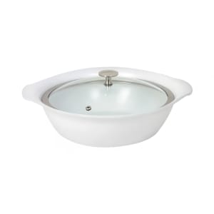 315-82582302 3 3/4 qt Casserole Pan w/ Cover - Induction Ready, Aluminum/Ceramic, White