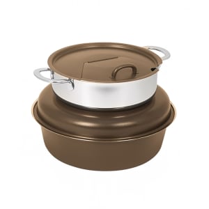 315-23855676 6 qt Soup Tureen - Induction Ready, Bronze w/ Chrome Accents