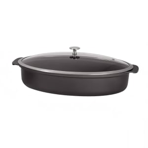 315-8270838 8 qt Oval Roasting Pan w/ Cover - Induction Ready, Aluminum/Ceramic, Titanium