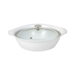315-8258227 3 qt Casserole Pan w/ Cover - Induction Ready, Aluminum/Ceramic, White