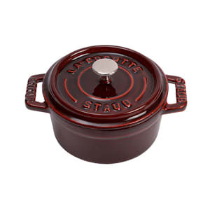 103-1101087 Mini Round La Cocotte w/  1/4 qt Capacity & Enamel Coated Cast Iron, Grenadine