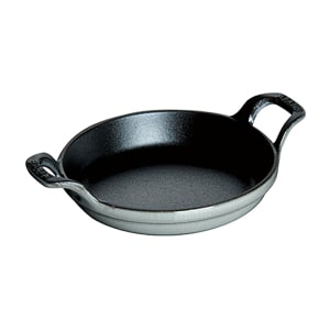 103-1301118 4 1/2" Mini Round Dish w/ 8 oz Capacity & Enamel Coated Cast Iron, Graphite Grey