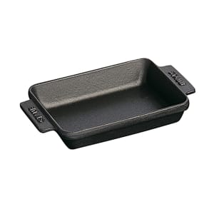 103-1301423 Mini Rectangular Dish w/ 8-oz Capacity & Enamel Coated Cast Iron, Black Matte