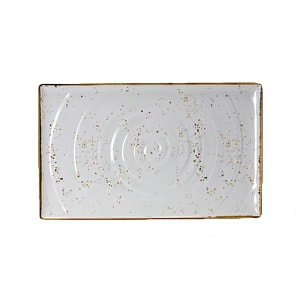 706-68A416EL591 21" x 12 3/4" Rectangular Creations Platter - Melamine, Craft White