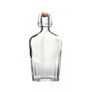 706-4953Q676 8 1/2 oz Swing Top Pocket Flask - Glass, Clear