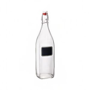 706-4953Q816 8 1/2 oz Chalkboard Swing Top Bottle - Glass, Clear