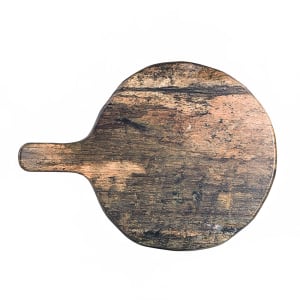 706-7044DD096 12" Round Barn Wood Serving Board - Melamine, Brown