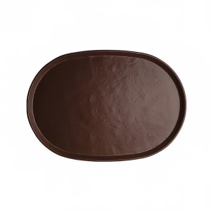 706-7180TM520 17" x 11 3/4" Oval Creations Tray - Melamine, Redwood