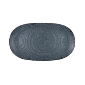 706-7184TM076 14" x 8" Oval Creations Platter - Melamine, Slate