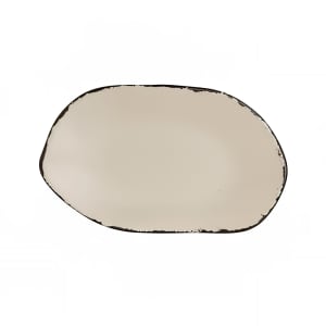 706-7202DD020 12" x 7 1/8" Oval Deflin Platter - Melamine, Marisol Rustic Sandshell