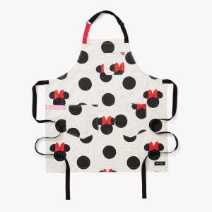 603-HB002049 Full Length Bib Apron w/ (2) Pockets - 33" x 30", Cotton, Minnie Mouse