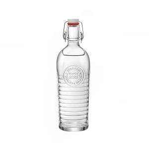 706-49119Q068 40 oz Officina Bottle w/ Swing Top Seal - Glass, Clear