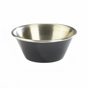 706-GWRAMST115BK 1 1/2 oz Genware London Ramekin - Stainless Steel, Black