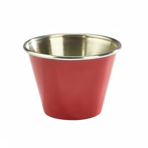 706-GWRAMST2R 2 1/2 oz Genware London Ramekin - Stainless Steel, Red