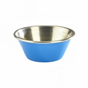 706-GWRAMST115BL 1 1/2 oz Genware London Ramekin - Stainless Steel, Blue