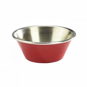 706-GWRAMST115R 1 1/2 oz Genware London Ramekin - Stainless Steel, Red