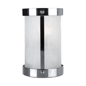 637-80569 Penny LX Candle Lamp - 3 3/8"D x 5 1/2"H, Frosted Glass/Silver Metal Frame