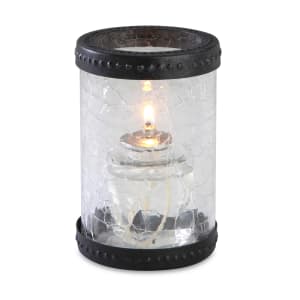 637-80304 Madison Candle Lamp - 3 1/8"D x 5"H, Glass, Clear/Bronze