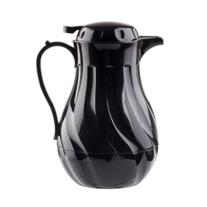 229-1001301 20 oz Beverage Server w/ Push Button Lid - Plastic, Black