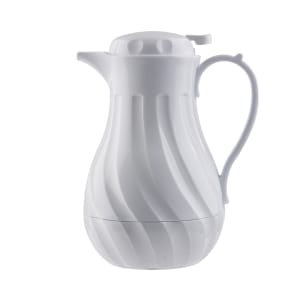 229-1001402 40 oz Beverage Server w/ Push Button Lid - Plastic, White