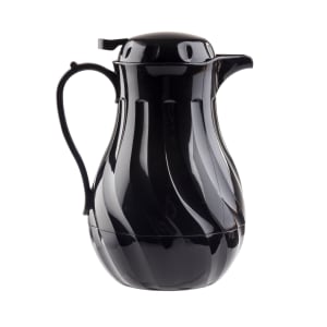 229-1001501 64 oz Beverage Server w/ Push Button Lid - Plastic, Black