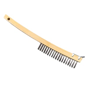 166-1347 Wire Brush w/ Handle & Tempered Tufts, Steel/Wood