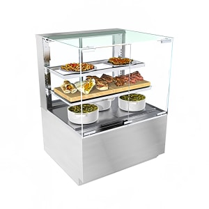 529-NR4847HSV 47 3/4" Full Service Freestanding Heated Display Case - (3) Levels, 208-240v/1ph