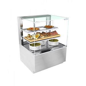 529-NR3647HSV 35 3/4" Full Service Freestanding Heated Display Case - (3) Levels, 208-240v/1ph