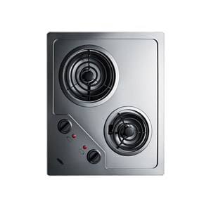 162-CR2B224S 21 1/4"W Burner Electric Radiant Stove w/ (2) Burners - Stainless Steel, 220v/1ph
