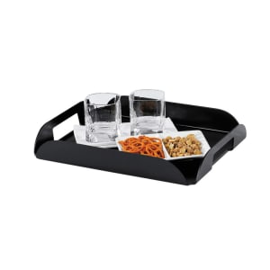 607-TRCFB Coffee Tray for 4 Cup Coffee Makers - 15"L x 12"W x 2"D, Black