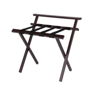 607-LRBRPCBR Folding Luggage Rack w/ 2 1/4" Black Straps - 26"W x 19"D x 26"H, Brown