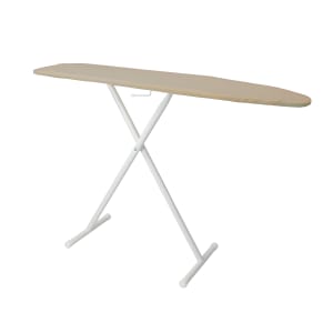 607-PV0211XD Full Size Ironing Board w/ Khaki Cotton Cover - 54"L x 14"W x 36"H, White Steel Legs