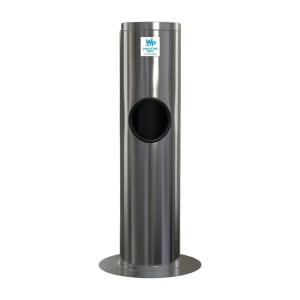 721-38007 Wipe Dispensing Stand w/ Waste Bin - 13 1/2" x 37", Silver