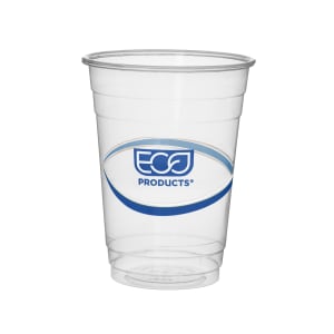 188-EPCR16 16 oz BlueStripe™ Disposable Cold Cup - PET, Clear
