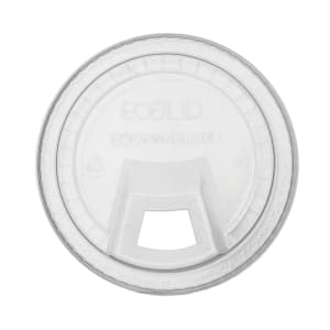 188-EPFLCS GreenStripe® Flat Lid for 9 to 24 oz Cold Cups - PLA, Clear