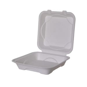 188-EPHC91NFA Vanguard® Hinged Lid Food Container - 9" x 9" x 3", Molded Fiber