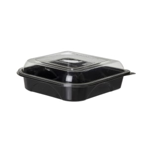 188-EPPTOR7 18 oz BlueStripe™  Take-Out Container - PET, Black