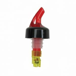 229-2249A 1 1/2 oz Plastic Proper Pour w/ Red Spout, Yellow Dip Tube