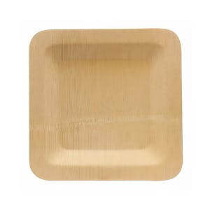 229-123456 5" Square Disposable Plate, Bamboo