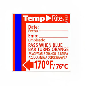 383-8752 Stick On Disposable Dishwasher Temperature Sensor, 170°F