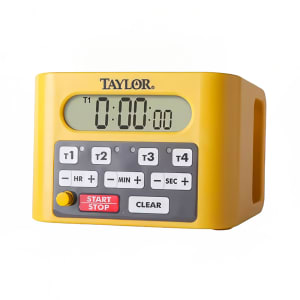 383-5839N 4 Event Digital Timer - 4 1/2" x 6 1/4", Yellow